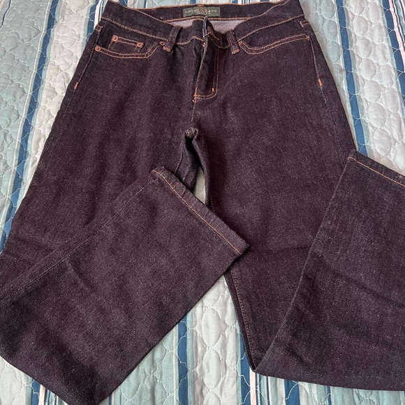 2P LAUREN RALPH LAUREN Womens Blue Zippered Pocketed Straight leg Jeans Petites - Picture 1 of 10